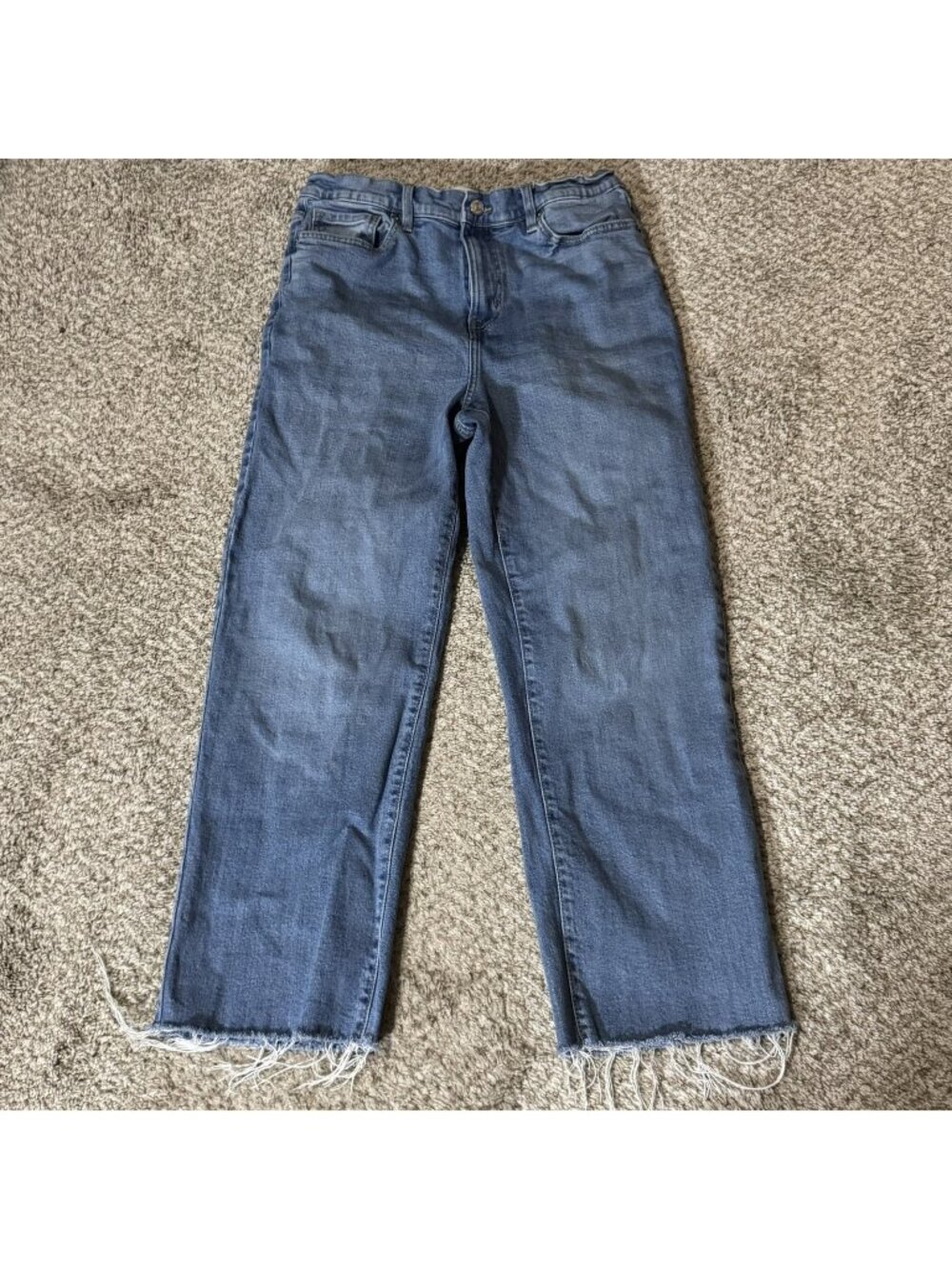 DKNY JEANS Jeans Women's Size 31 High Rise Straight Leg Blue Denim Frayed Hem